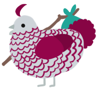 A mist and maroon chicken with a lace pattern