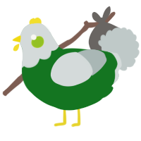 A leaf and silver chicken with a head pattern