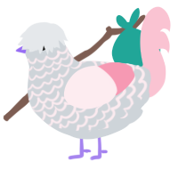 A mist and rose chicken with a lace pattern