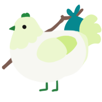 A white and apple chicken with a head pattern