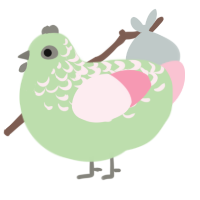 A gluppy and rose chicken with a half-lace pattern