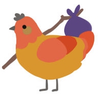 A orange and vermilion chicken with a head pattern