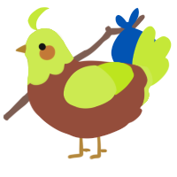 A russet and lime chicken with a head pattern