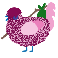 A wine and pink chicken with a double-lace pattern