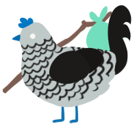 A silver and sable chicken with a lace pattern
