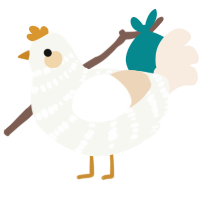 A white and cream chicken with a bar pattern