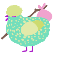 A mint and lemon chicken with a speckle pattern