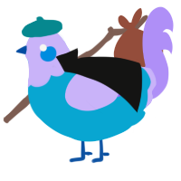 A cerulean and lilac chicken with a head pattern