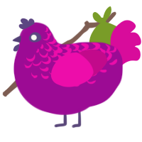 酸梅, a plum and fuchsia chicken with a half-lace pattern