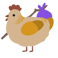 A beige and ochre chicken with a neck-band pattern