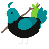 A black and teal chicken with a head pattern