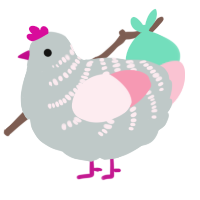 A silver and rose chicken with a half-bar pattern
