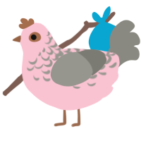 Angel, a rose and ash chicken with a half-lace pattern