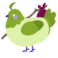Sage, a apple and chartreuse chicken with a head pattern
