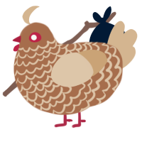 A brown and beige chicken with a lace pattern
