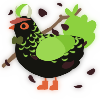 A black and grass chicken with a half-lace pattern