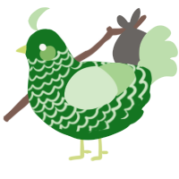 A leaf and gluppy chicken with a lace pattern