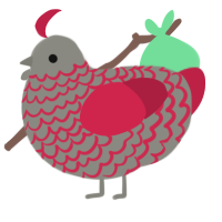 A ash and crimson chicken with a lace pattern