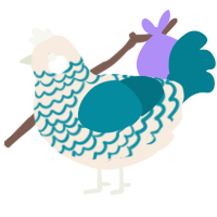 A cream and sea chicken with a lace pattern