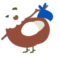 A russet and white chicken with a head pattern