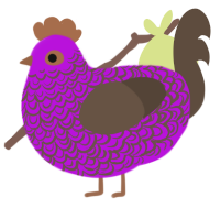 dirty eggplant, a amethyst and bark chicken with a double-lace pattern