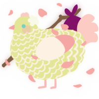 A lemon and rose chicken with a lace pattern