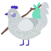 A silver and mist chicken with a double-lace pattern