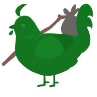 A leaf chicken with a neck-speckle pattern