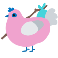 A pink and mist chicken