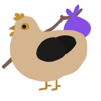 A beige and sable chicken