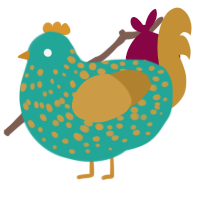 Pond Water, a turquoise and gold chicken with a speckle pattern
