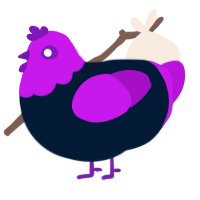 A tumblr and amethyst chicken with a head pattern