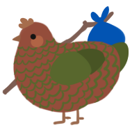A russet and olive chicken with a lace pattern