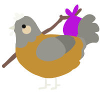A gold and ash chicken with a head pattern
