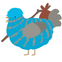 A cerulean and ash chicken with a bar pattern
