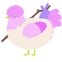 A cream and lavender chicken with a head pattern