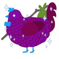 A plum and maroon chicken with a lace pattern