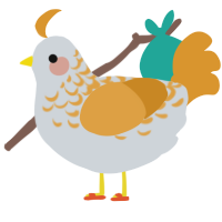 A mist and orange chicken with a half-lace pattern