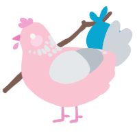 A rose and mist chicken with a neck-speckle pattern
