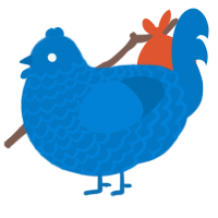 blue, a sapphire chicken with a lace pattern