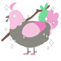 A ash and pink chicken with a head pattern