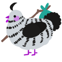 A mist and sable chicken with a bar pattern