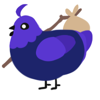 A navy and indigo chicken with a head pattern