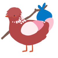 Water Pitcher, a red and rose chicken with a neck-speckle pattern