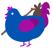 A ultramarine and plum chicken