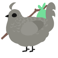 A ash chicken with a half-lace pattern