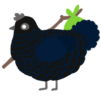 A black and tumblr chicken with a lace pattern