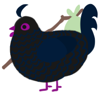 A sable and tumblr chicken with a lace pattern