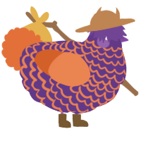 A indigo and vermilion chicken with a lace pattern