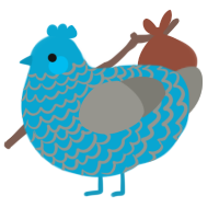 A cerulean and ash chicken with a lace pattern
